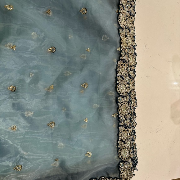 Blue and Gold Lehenga - size small - Picture 3 of 11